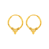 22K Gold Intricately Designed Hoop Earrings
